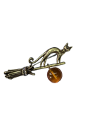 Кошка на метле брошь 369002